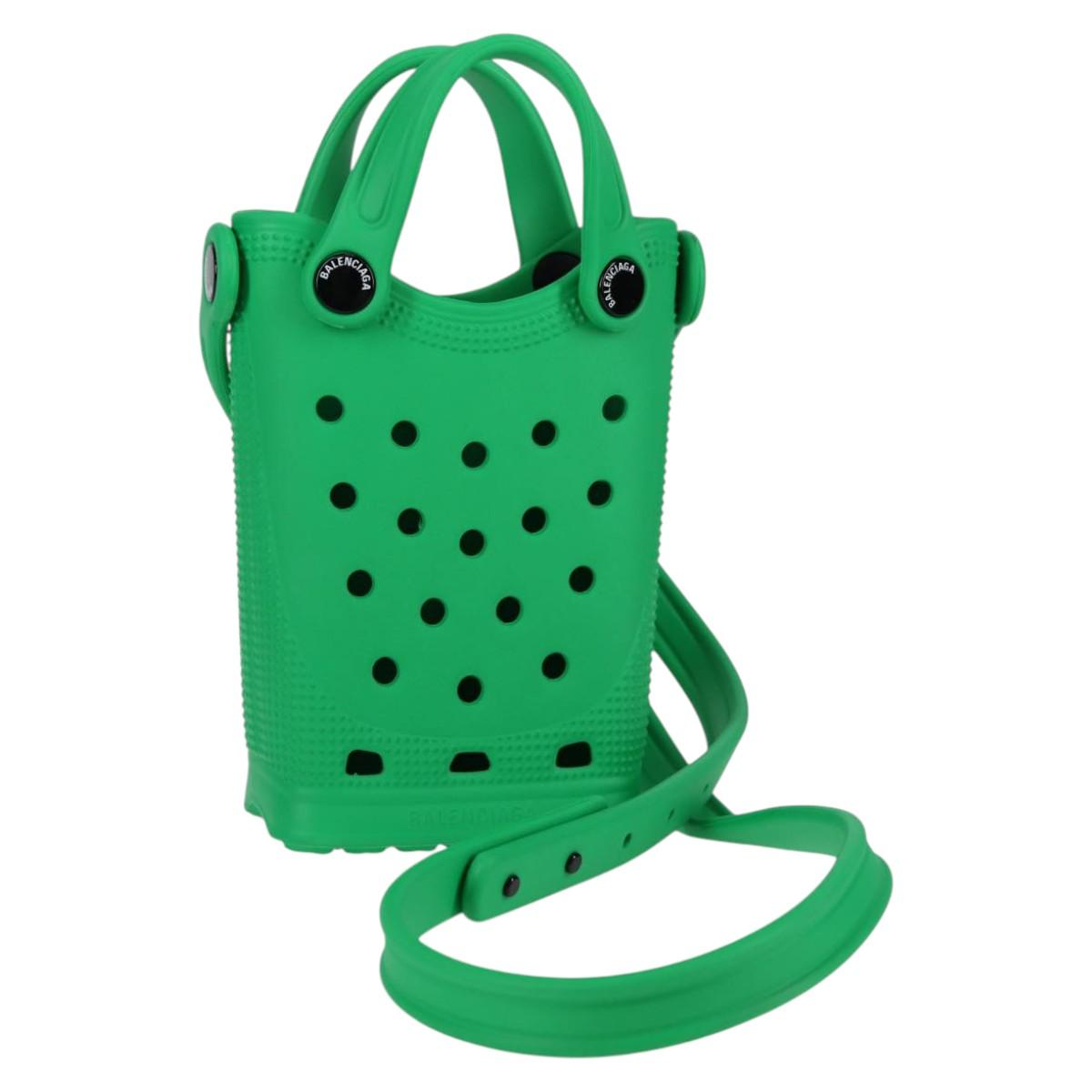 BALENCIAGA Shoulder Bag Rubber Crocs Collaboration Green Auth 137470M