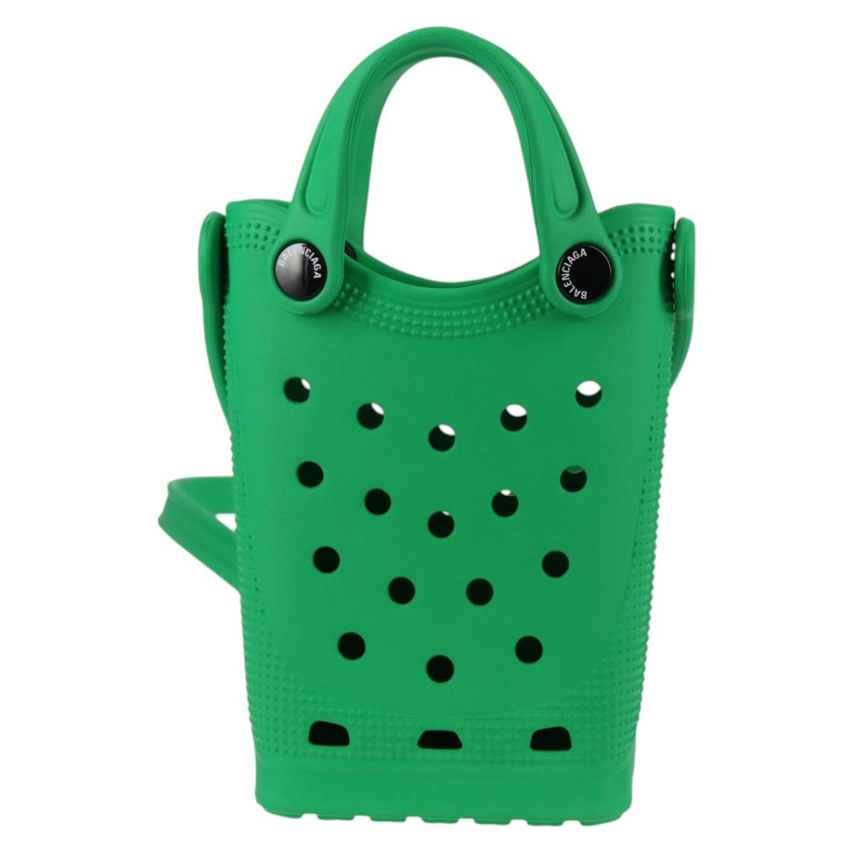 BALENCIAGA Shoulder Bag Rubber Crocs Collaboration Green Auth 137470M