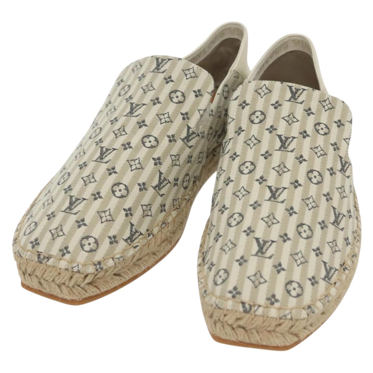 LOUIS VUITTON Monogram Mini Lin Croisette Slipon Blue LV Auth 137473M