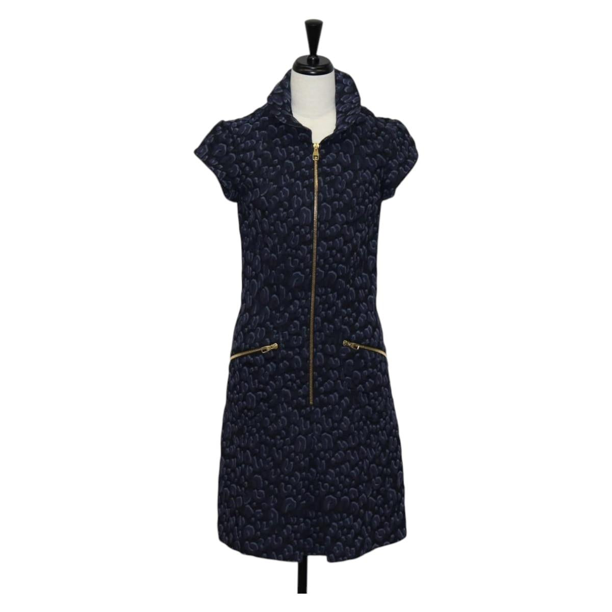 LOUIS VUITTON One Piece Shirt Denim Navy LV Auth 137475M