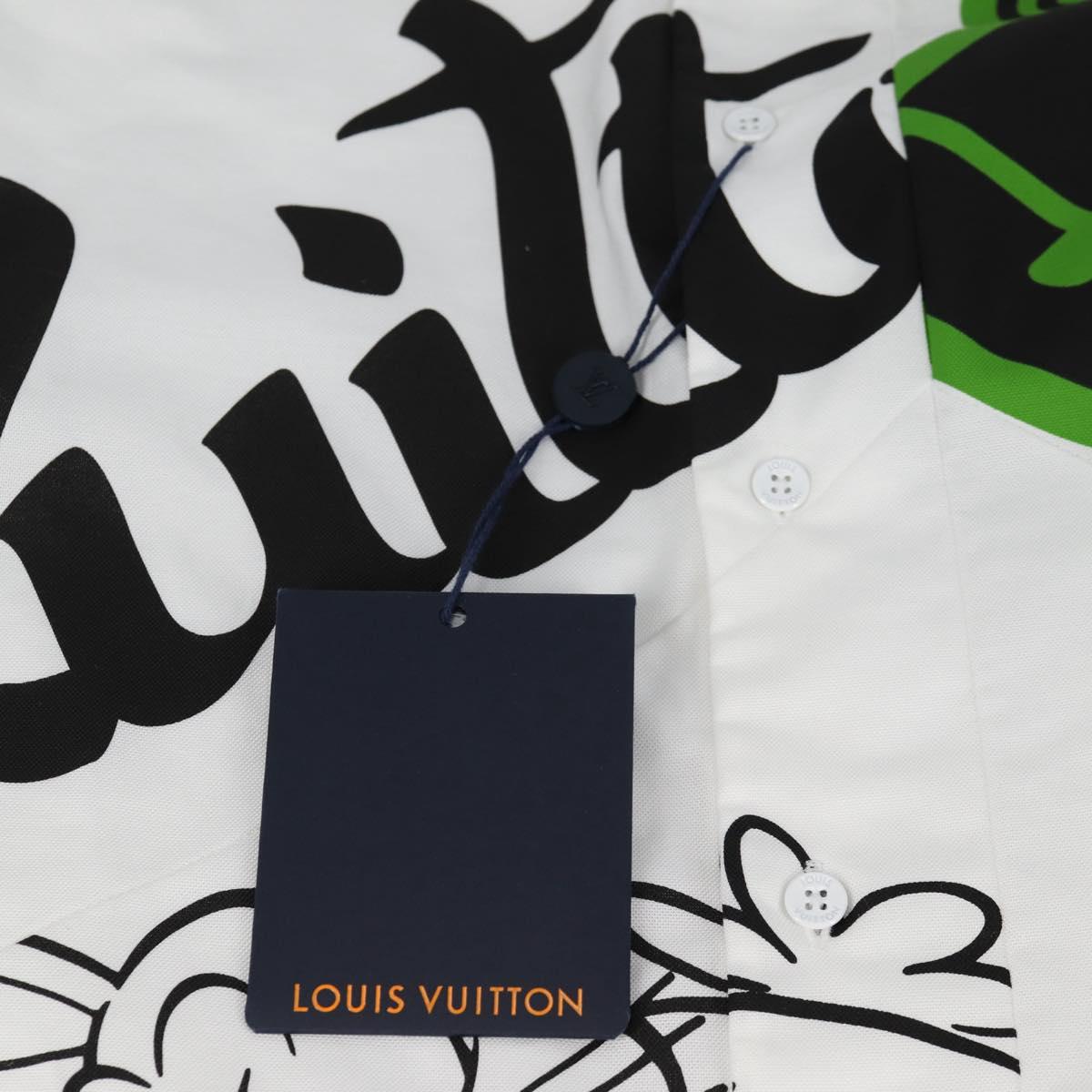 LOUIS VUITTON Printed Shirt And Tie Shirt Cotton White LV Auth 137477M