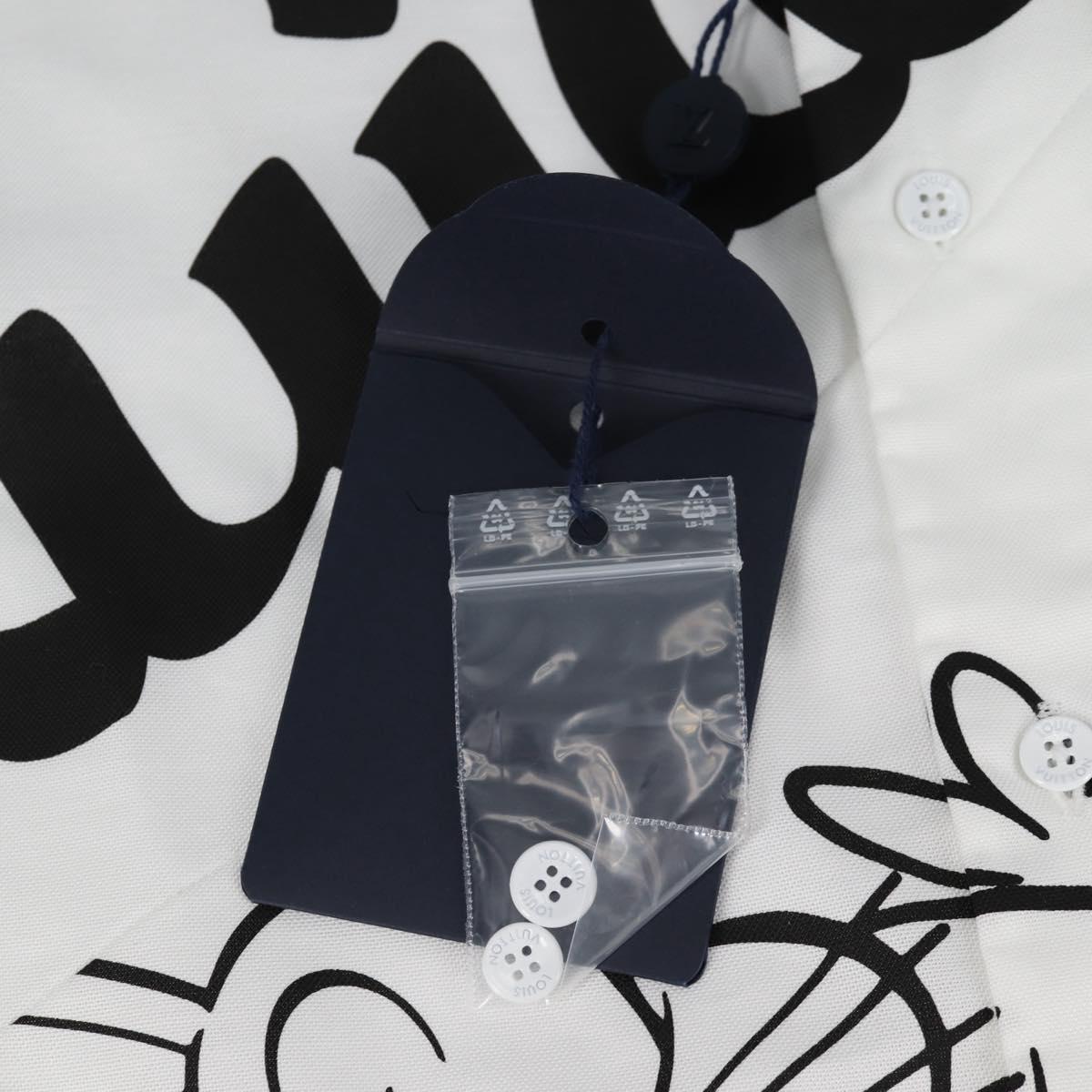 LOUIS VUITTON Printed Shirt And Tie Shirt Cotton White LV Auth 137477M