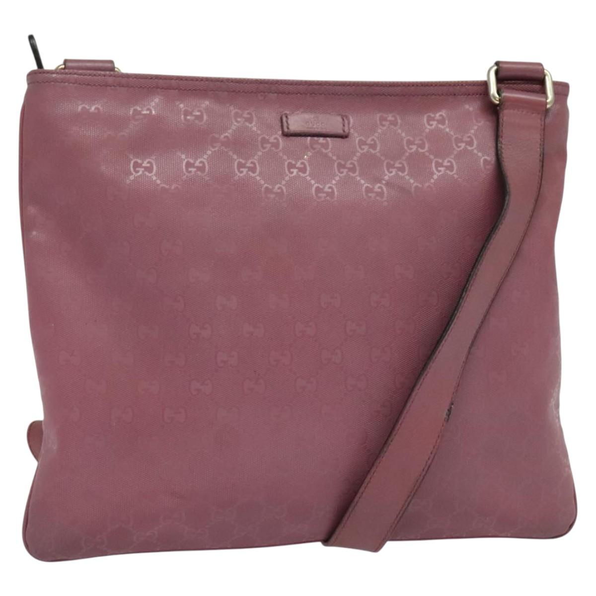 GUCCI GG Implementation Shoulder Bag PVC Pink Gold 201446 Auth 137486