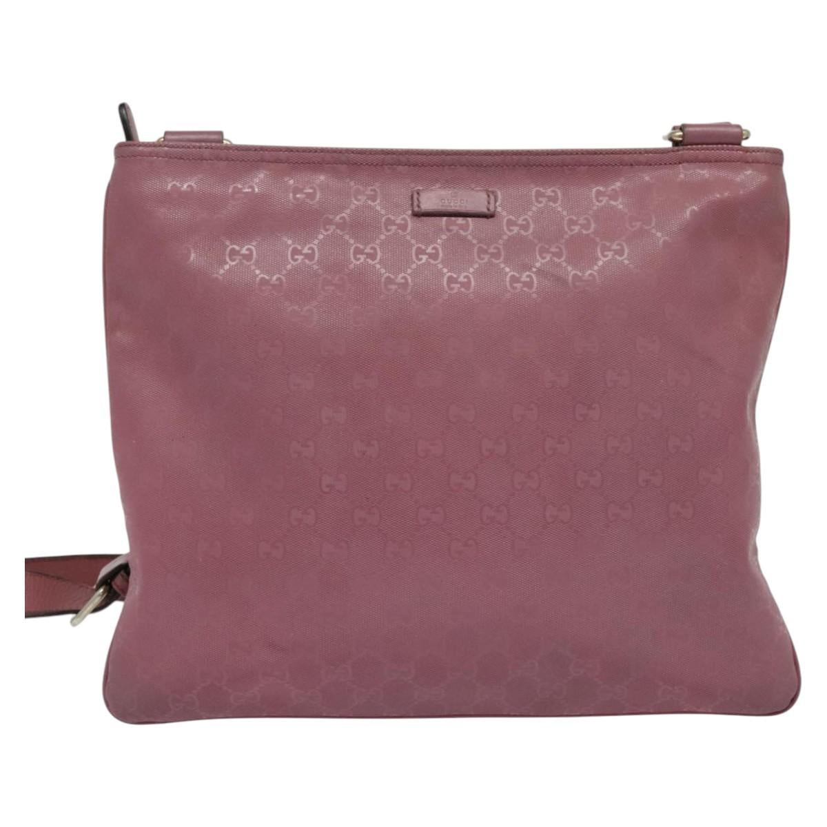 GUCCI GG Implementation Shoulder Bag PVC Pink Gold 201446 Auth 137486