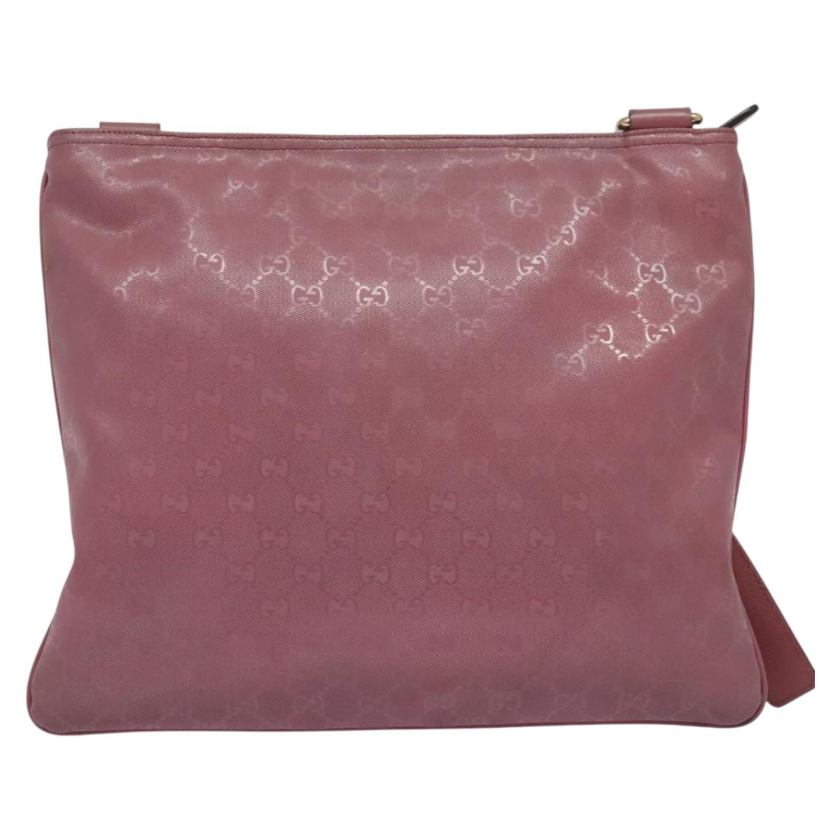GUCCI GG Implementation Shoulder Bag PVC Pink Gold 201446 Auth 137486