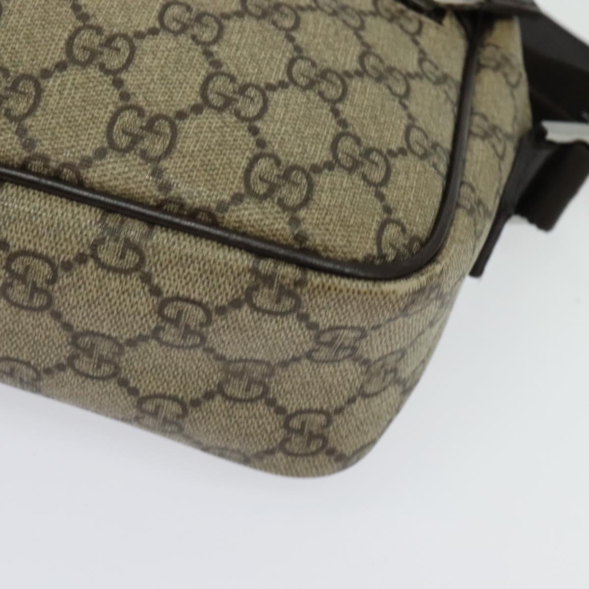 GUCCI GG Supreme Shoulder Bag PVC Beige Gold 114291 Auth 137489