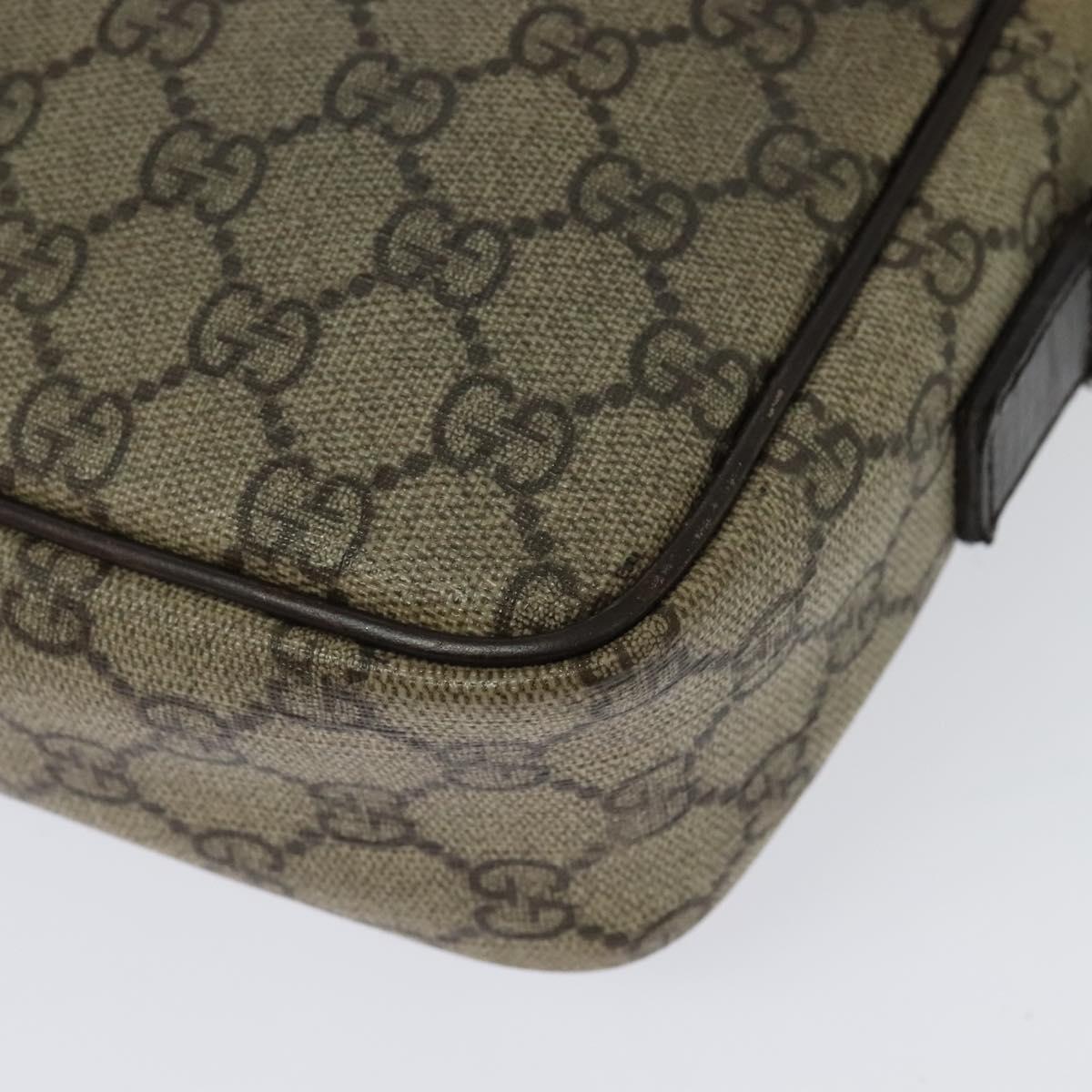 GUCCI GG Supreme Shoulder Bag PVC Beige Gold 114291 Auth 137489