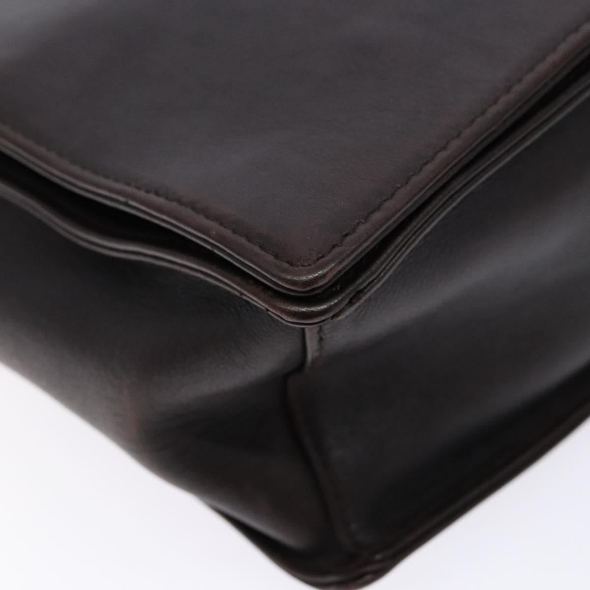 GUCCI Bamboo Shoulder Bag Leather Dark Brown 001 3243 Auth 137491