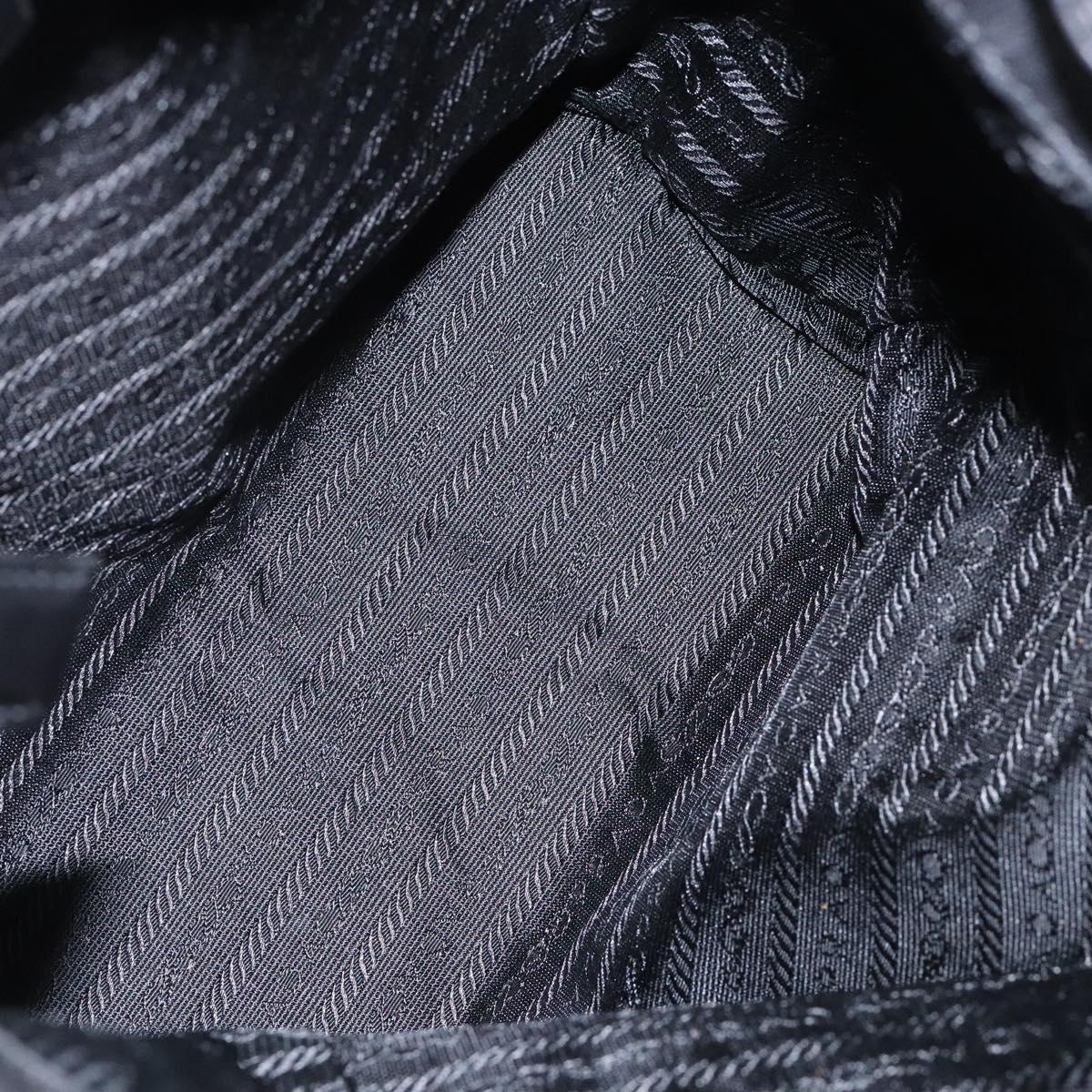 PRADA Hand Bag Leather Black Auth 137503