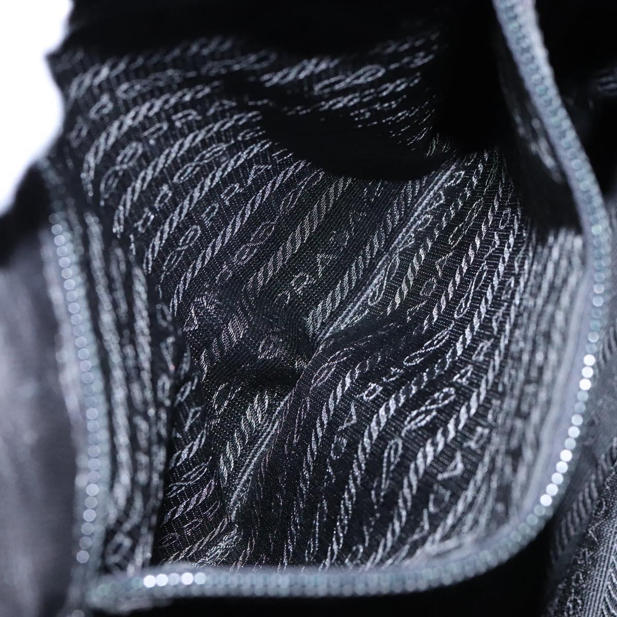 PRADA Hand Bag Leather Black Auth 137503