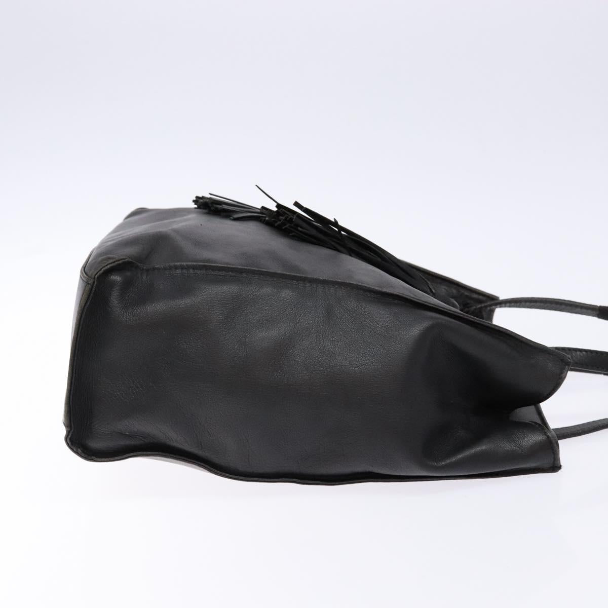 PRADA Hand Bag Leather Black Auth 137503