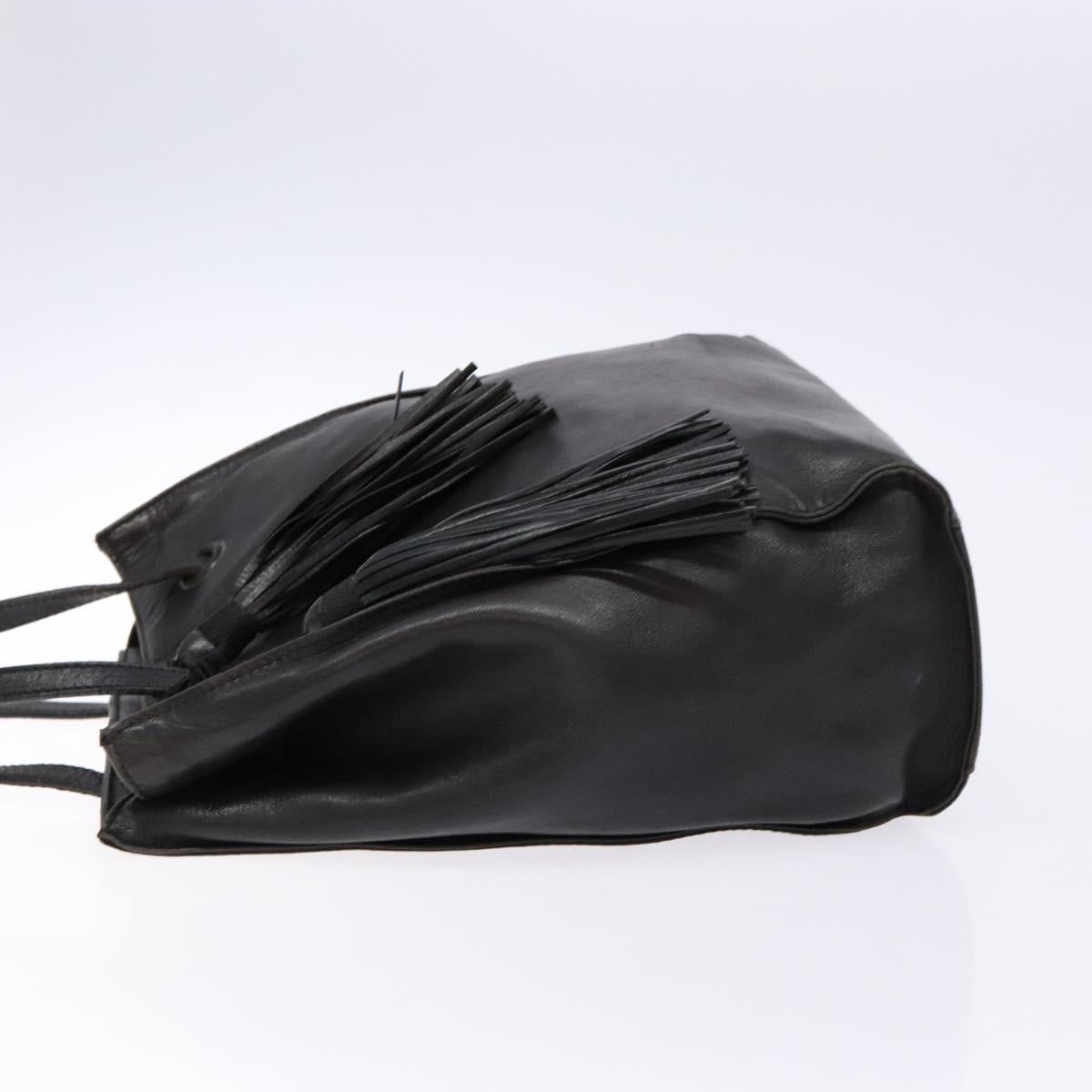 PRADA Hand Bag Leather Black Auth 137503