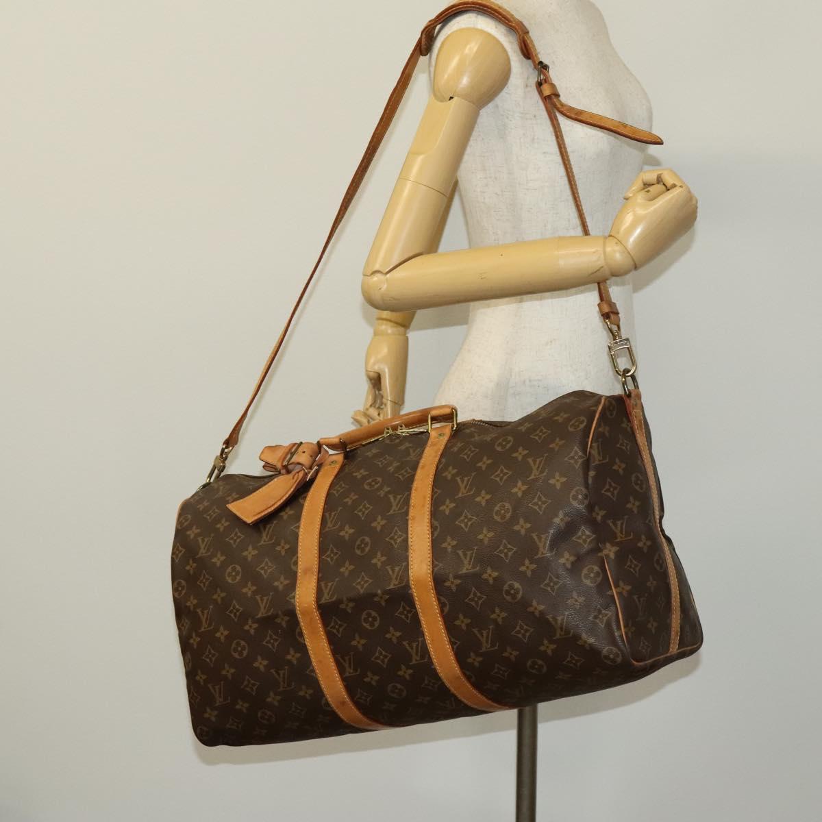 LOUIS VUITTON Monogram Keepall Bandouliere 50 Boston Bag M41416 LV Auth 137509
