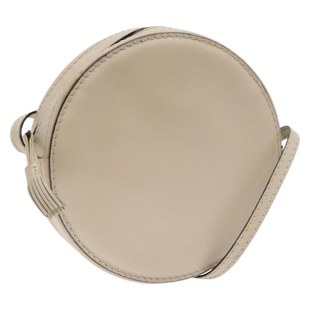 BOTTEGA VENETA Shoulder Bag Leather Beige Gold Auth 137511