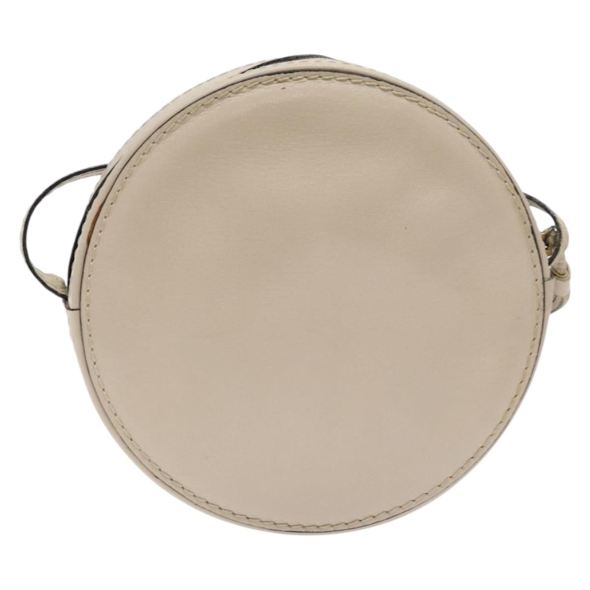 BOTTEGA VENETA Shoulder Bag Leather Beige Gold Auth 137511