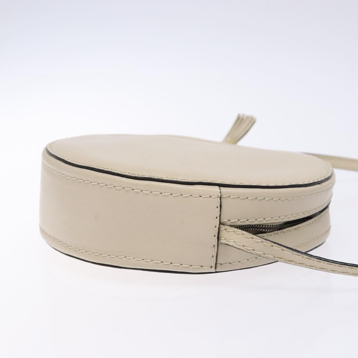 BOTTEGA VENETA Shoulder Bag Leather Beige Gold Auth 137511