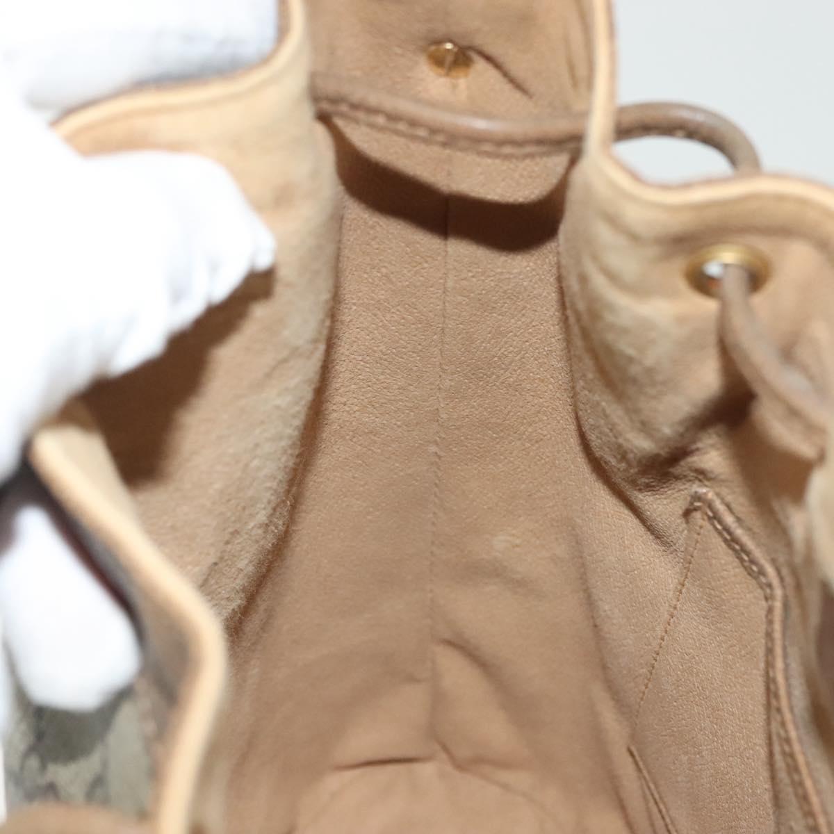 GUCCI GG Supreme Web Sherry Line Shoulder Bag PVC Beige 14 02 034 Auth 137535
