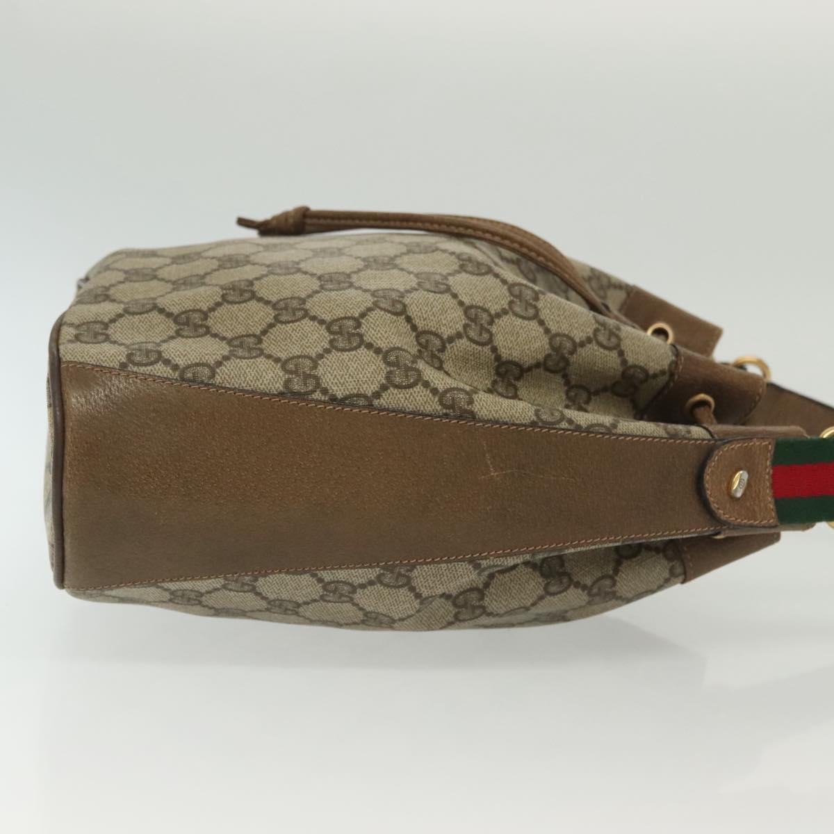 GUCCI GG Supreme Web Sherry Line Shoulder Bag PVC Beige 14 02 034 Auth 137535
