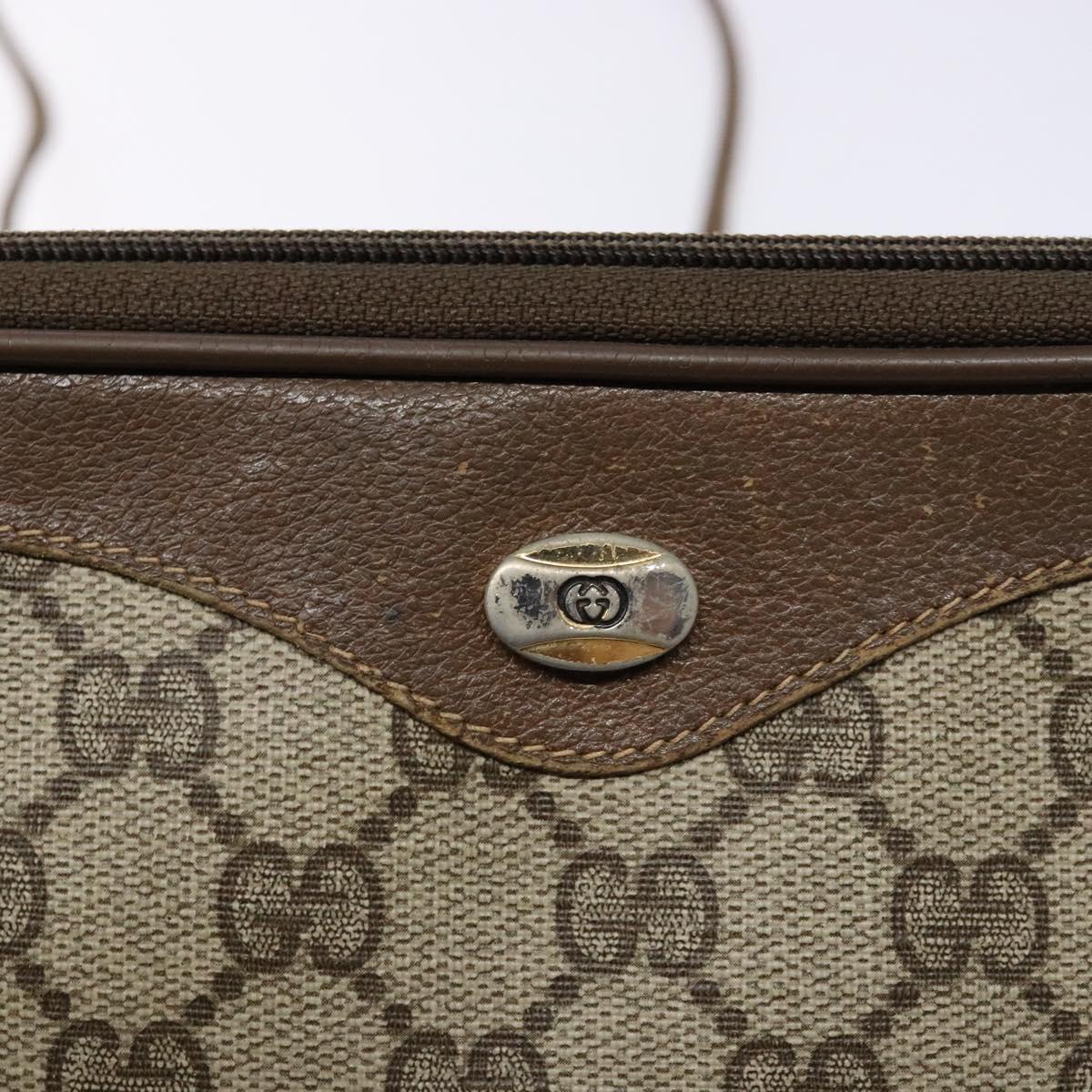 GUCCI GG Supreme Shoulder Bag PVC Beige Gold 114291 Auth 137544