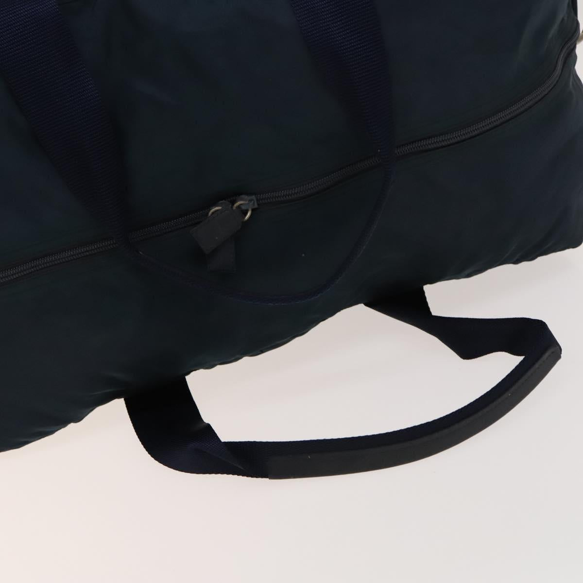 PRADA Boston Bag Nylon Navy Silver Auth 137548