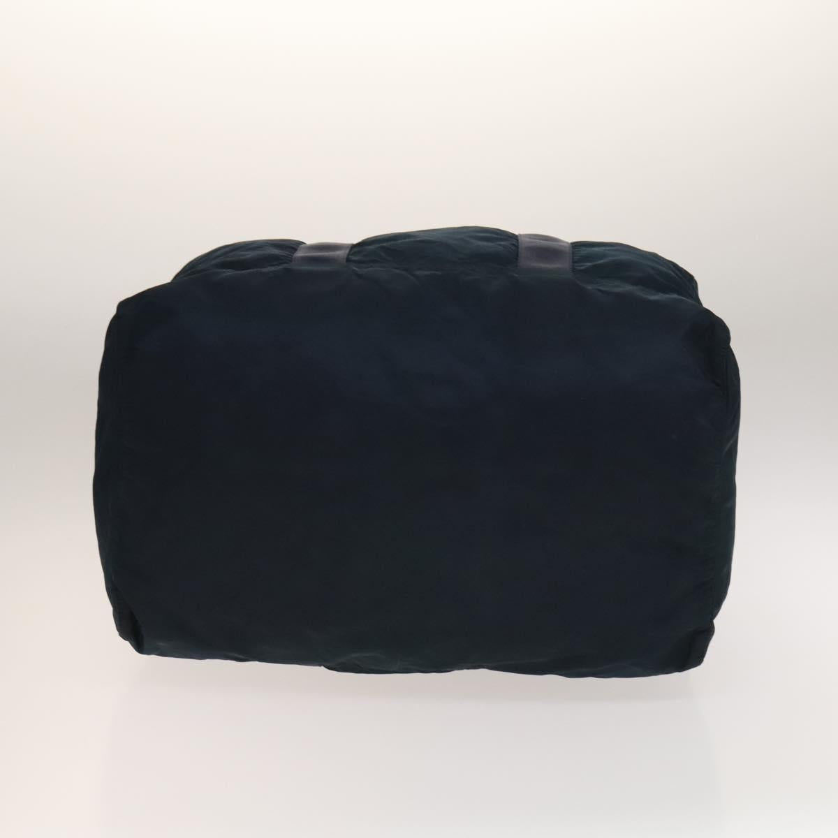 PRADA Boston Bag Nylon Navy Silver Auth 137548