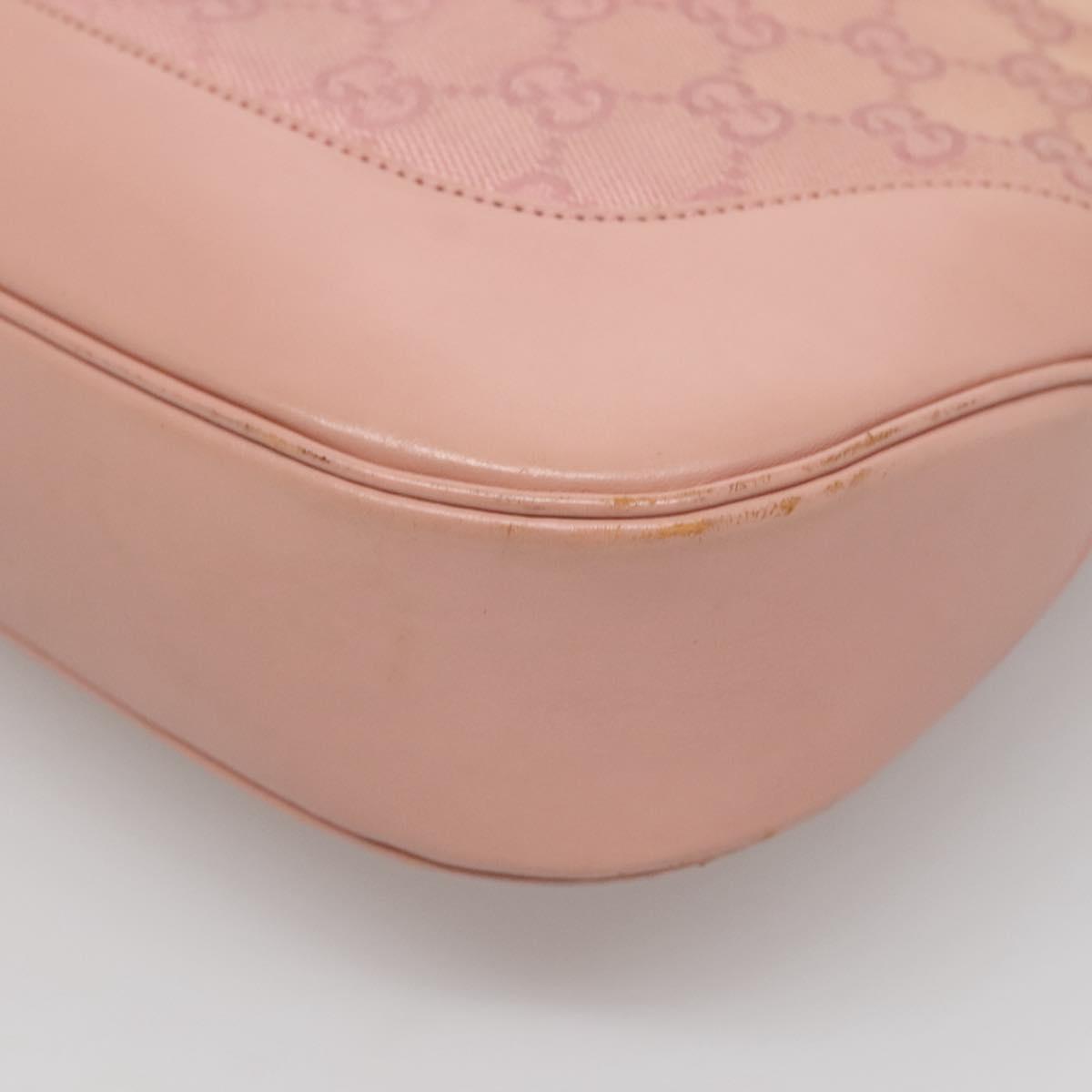GUCCI GG Canvas Jackie Shoulder Bag Pink Silver 001 3346 3444 Auth 137563