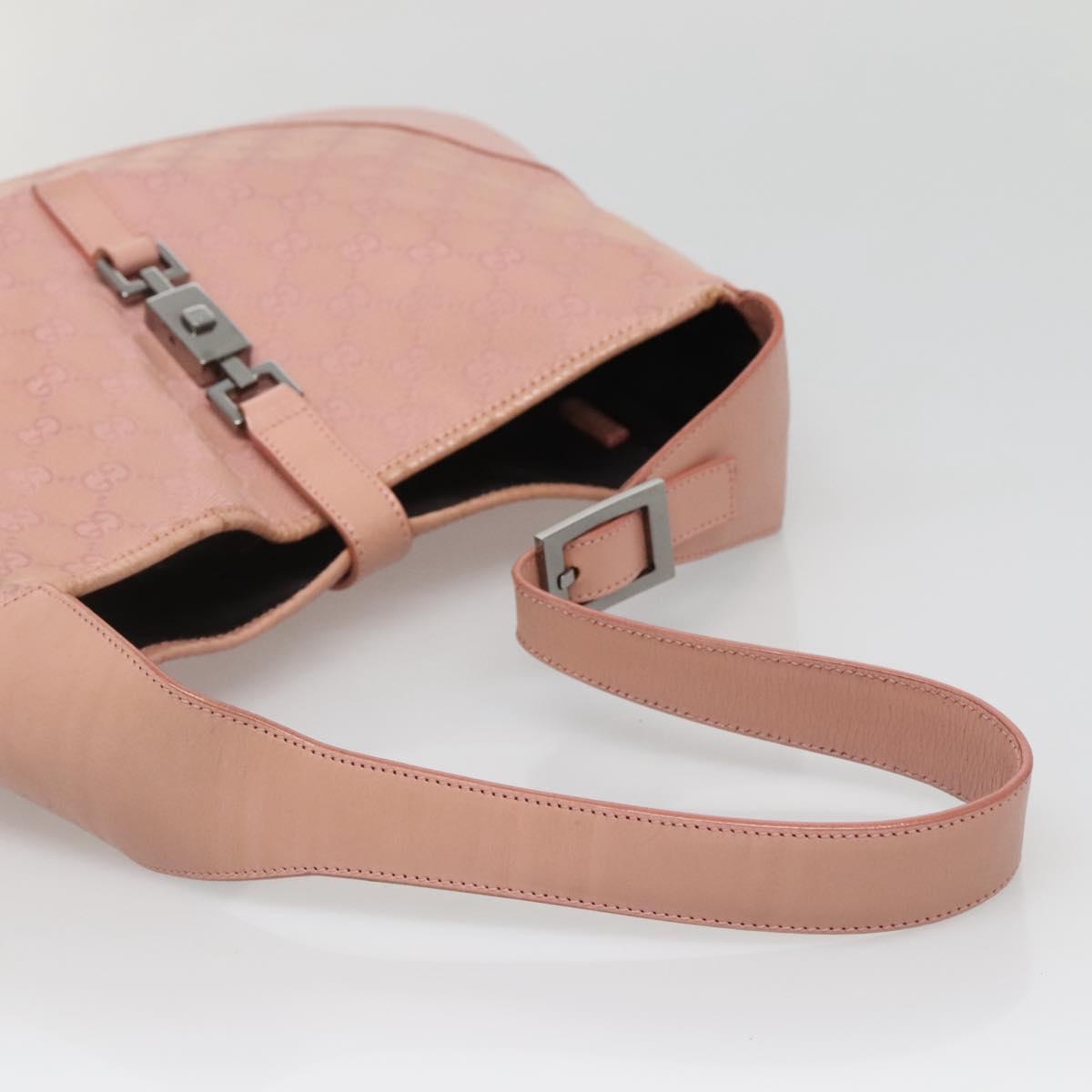 GUCCI GG Canvas Jackie Shoulder Bag Pink Silver 001 3346 3444 Auth 137563