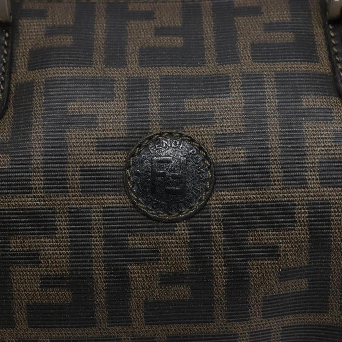 FENDI Zucca Canvas Hand Bag Brown Black Auth 137564