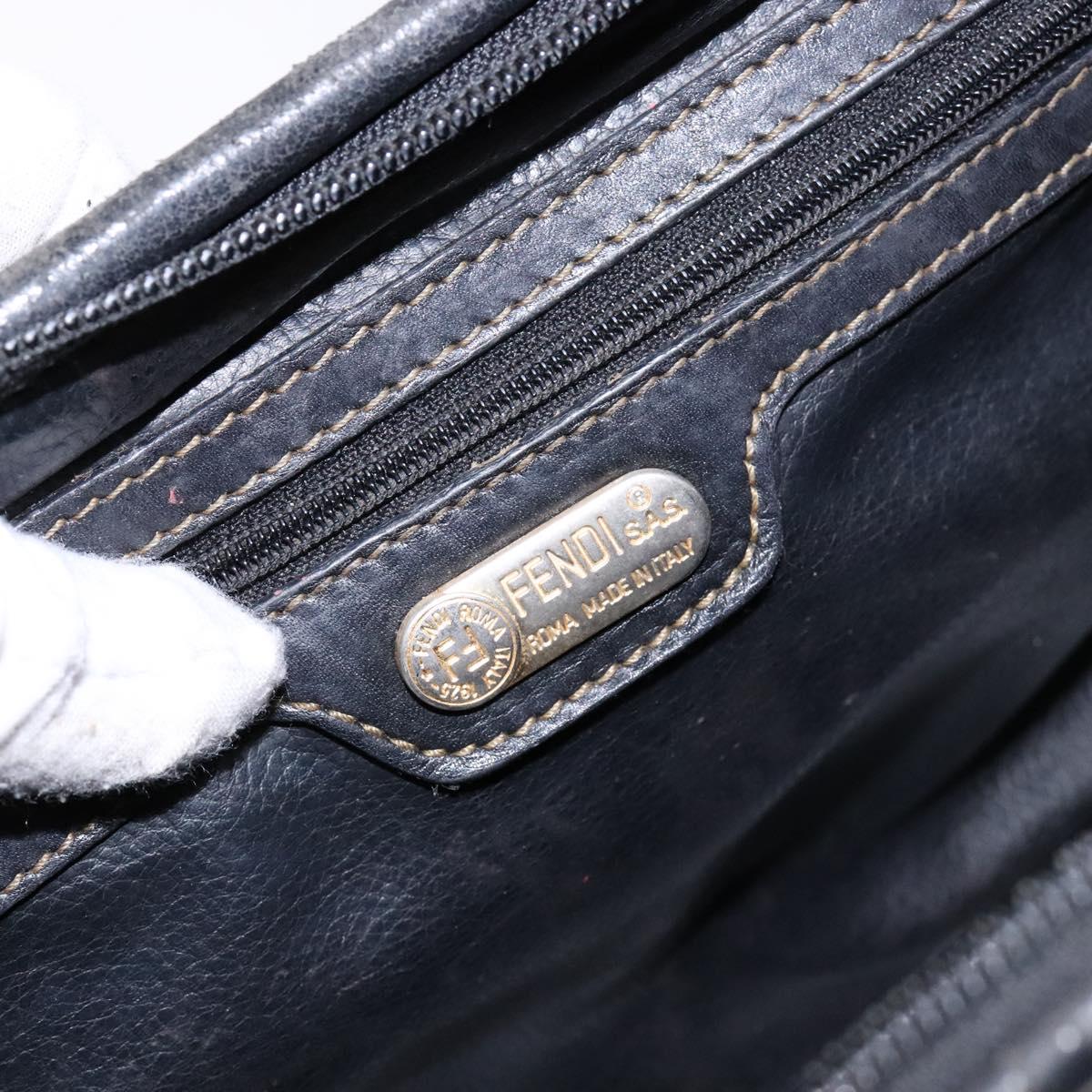 FENDI Zucca Canvas Hand Bag Brown Black Auth 137564