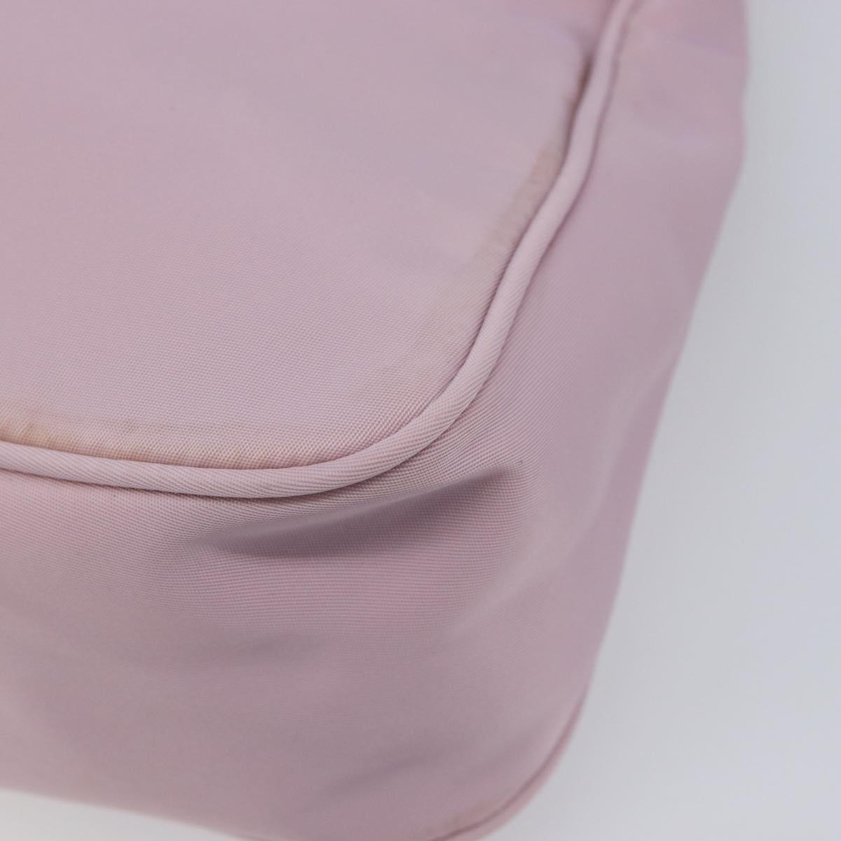 PRADA Accessory Pouch Nylon Pink Silver Auth 137568