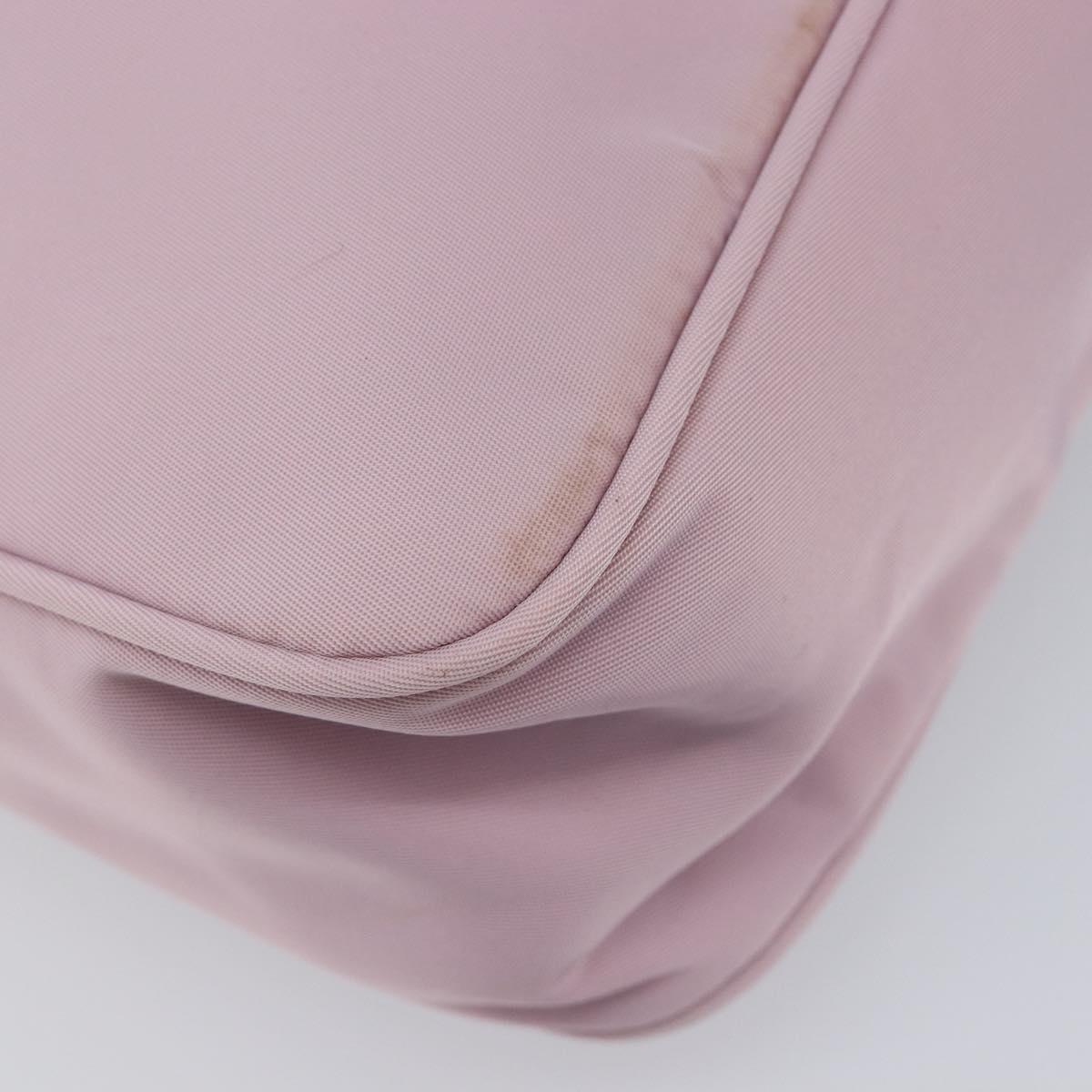 PRADA Accessory Pouch Nylon Pink Silver Auth 137568