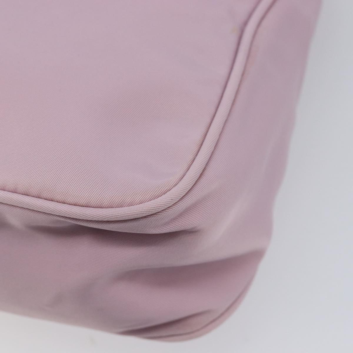 PRADA Accessory Pouch Nylon Pink Silver Auth 137568