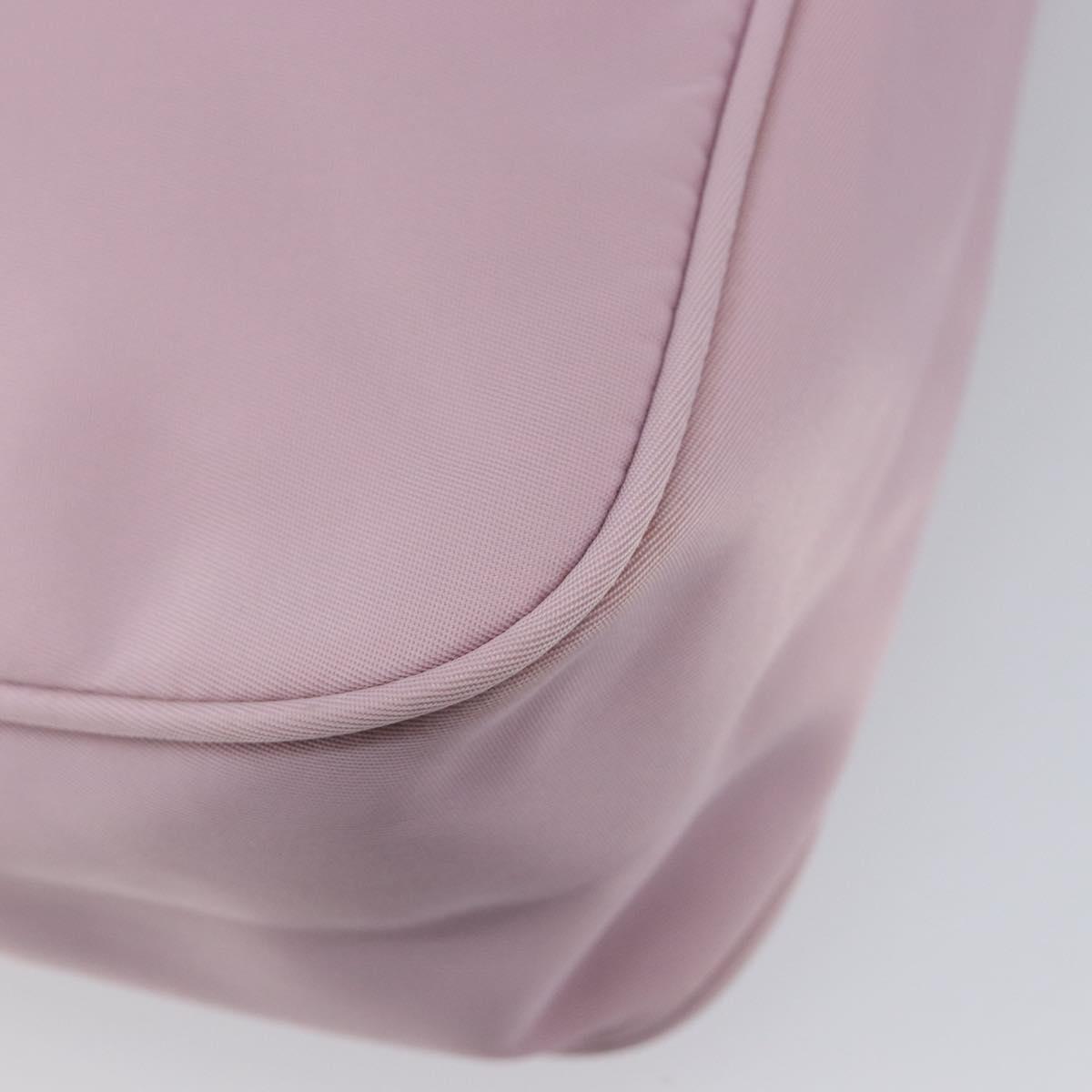 PRADA Accessory Pouch Nylon Pink Silver Auth 137568