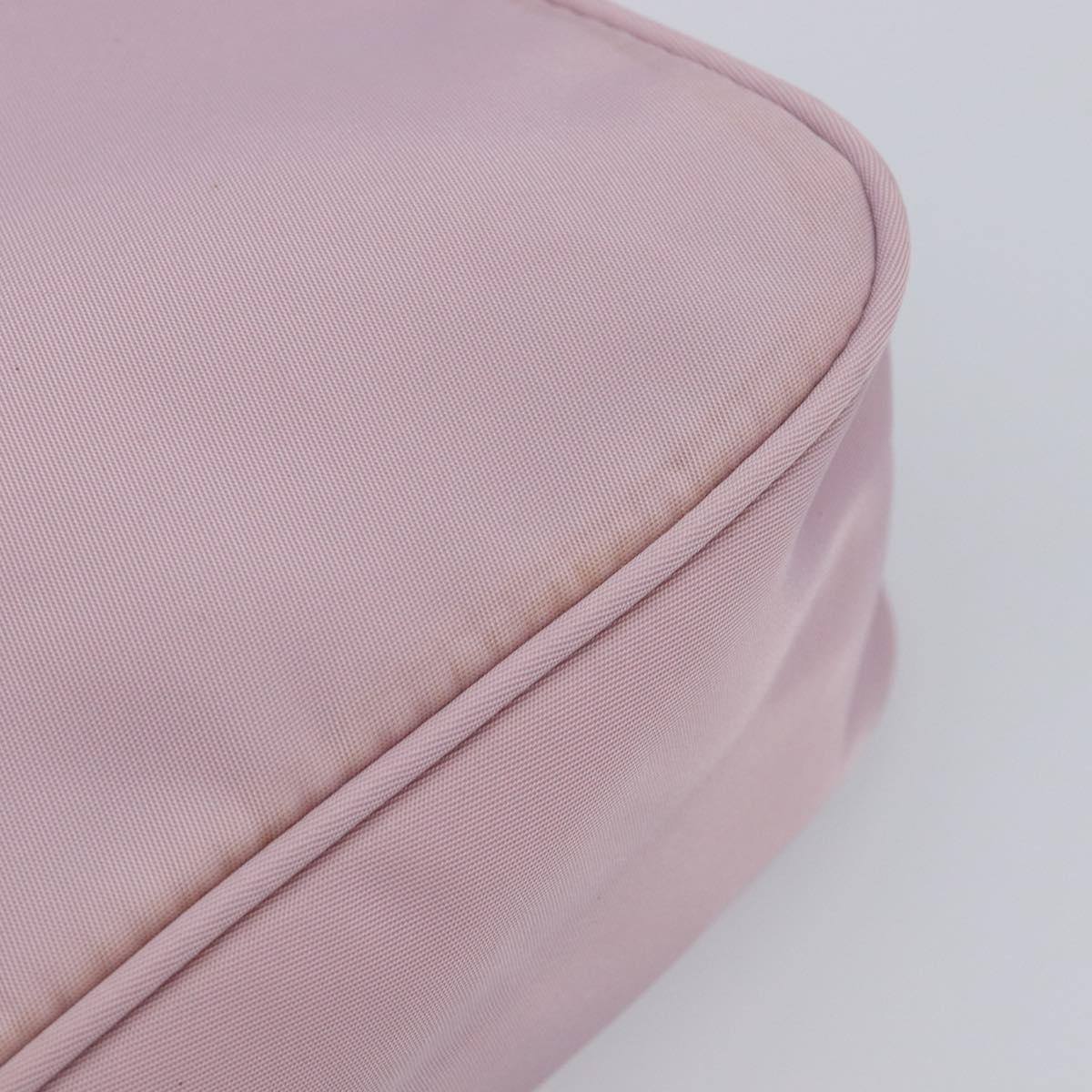 PRADA Accessory Pouch Nylon Pink Silver Auth 137568