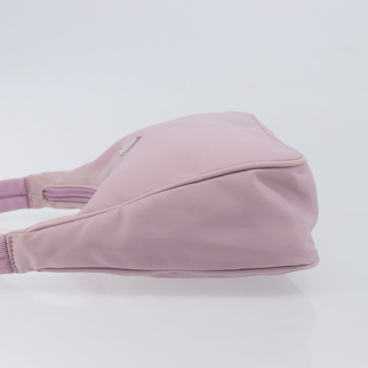 PRADA Accessory Pouch Nylon Pink Silver Auth 137568