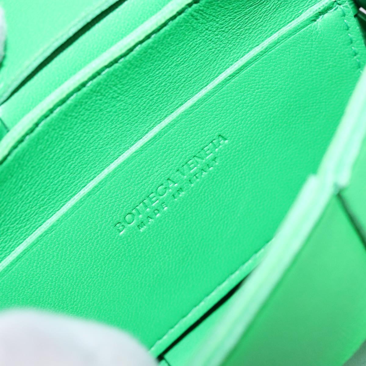 BOTTEGA VENETA MAXI INTRECCIATO Candy Cassette Bag Leather Green Auth 137583