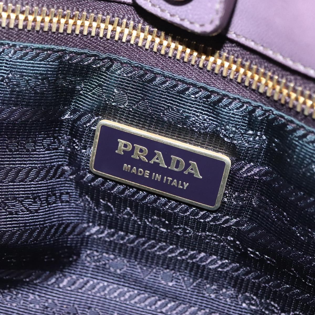 PRADA Hand Bag Nylon Purple Gold Auth 137586