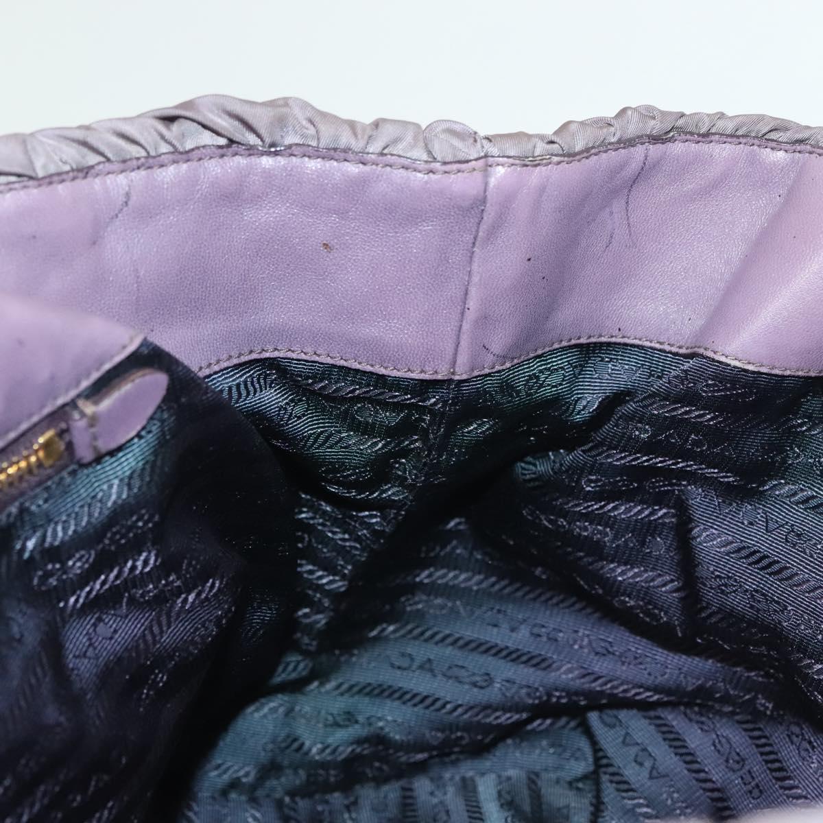 PRADA Hand Bag Nylon Purple Gold Auth 137586
