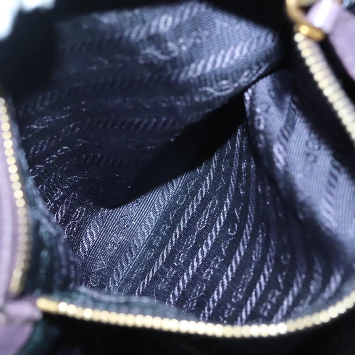 PRADA Hand Bag Nylon Purple Gold Auth 137586