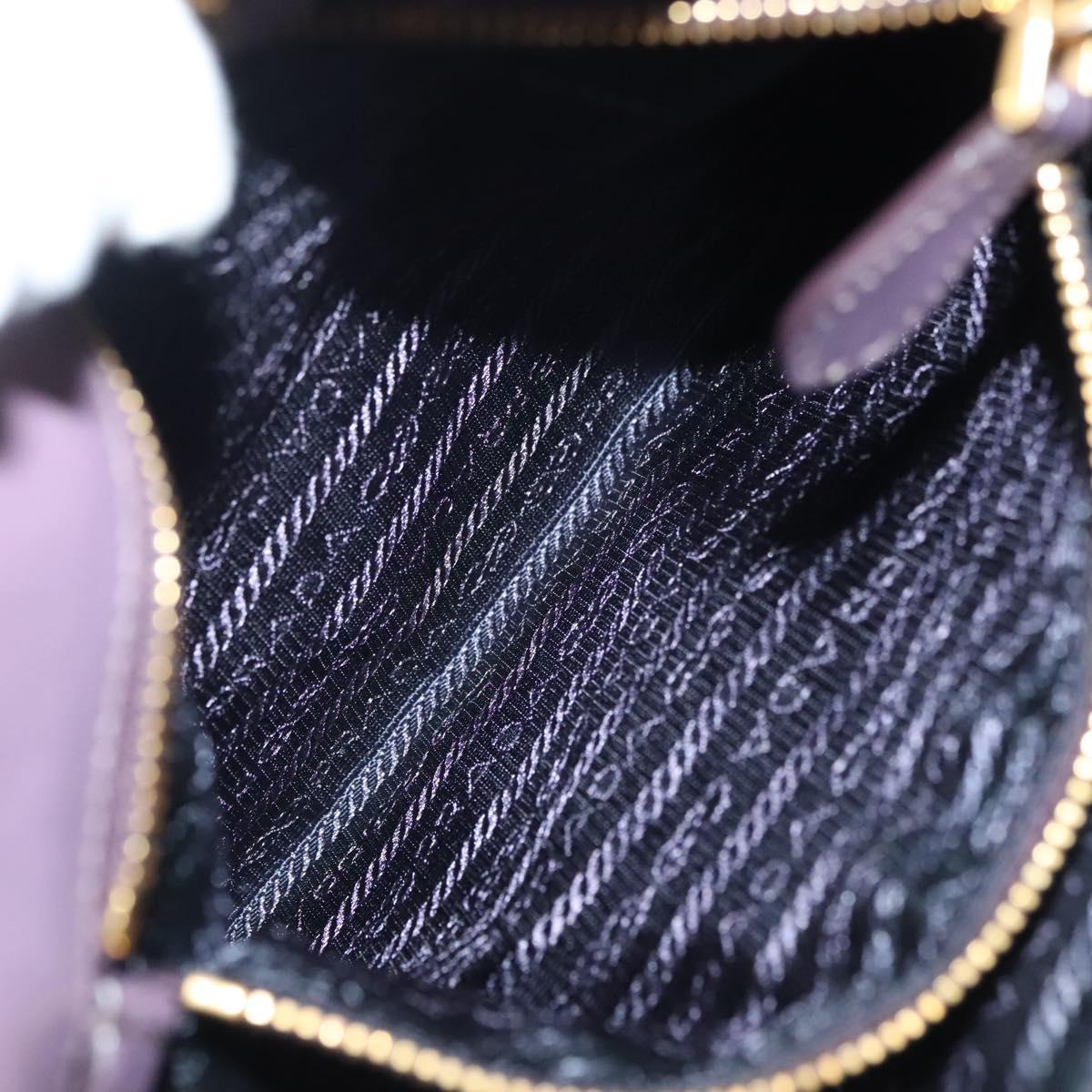 PRADA Hand Bag Nylon Purple Gold Auth 137586