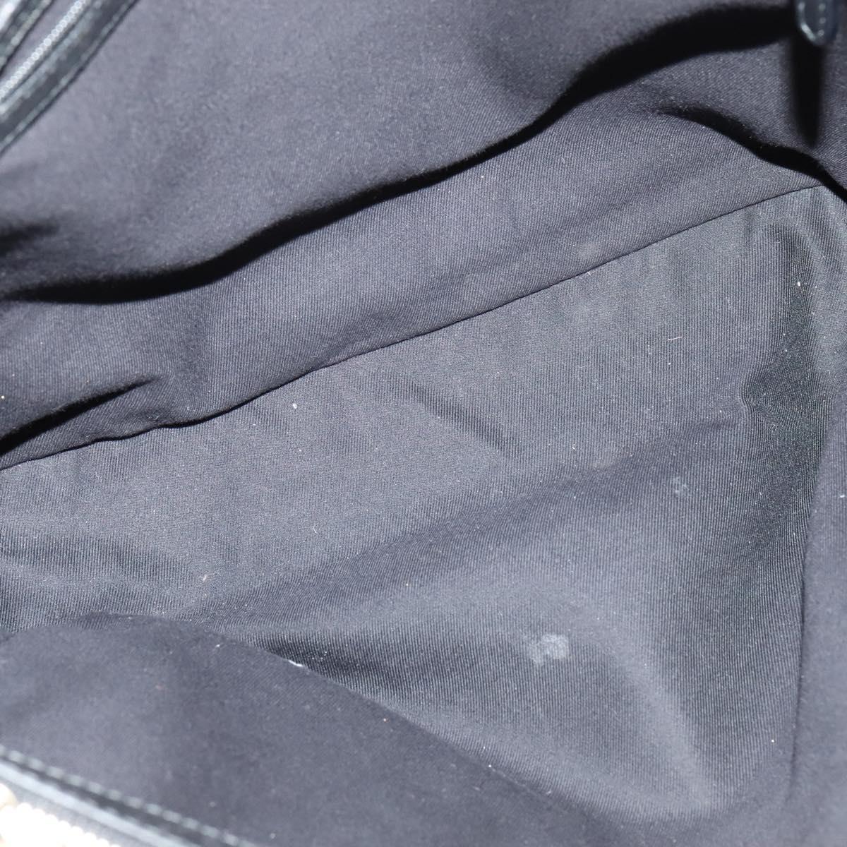 BVLGARI Tote Bag Leather Black Gold Auth 137590