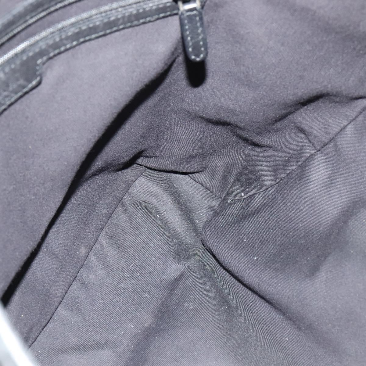 BVLGARI Tote Bag Leather Black Gold Auth 137590