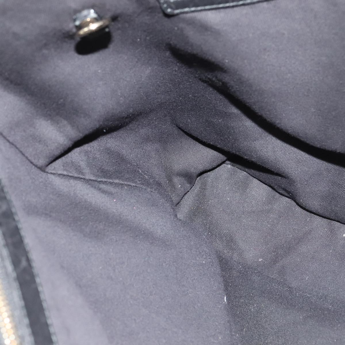 BVLGARI Tote Bag Leather Black Gold Auth 137590