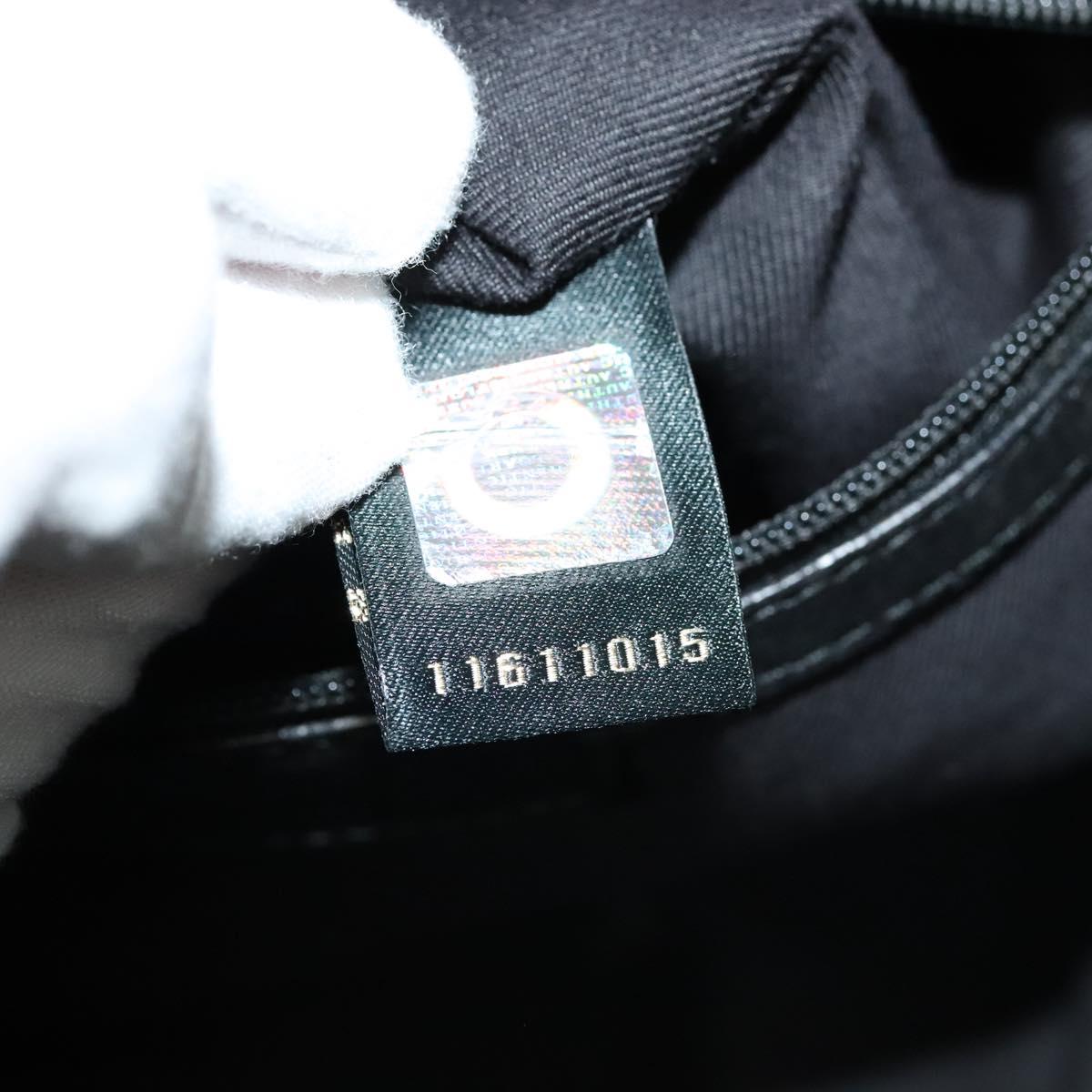 BVLGARI Tote Bag Leather Black Gold Auth 137590