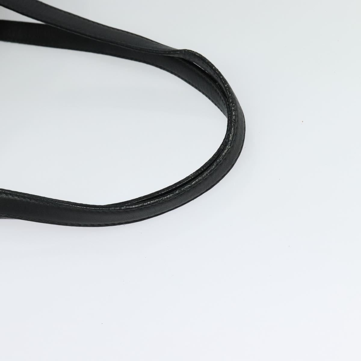 BVLGARI Tote Bag Leather Black Gold Auth 137590