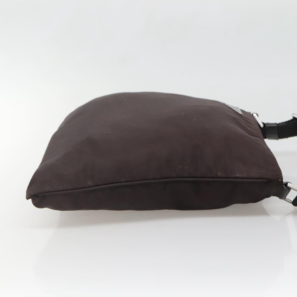 PRADA Shoulder Bag Nylon Black Silver Auth 137625