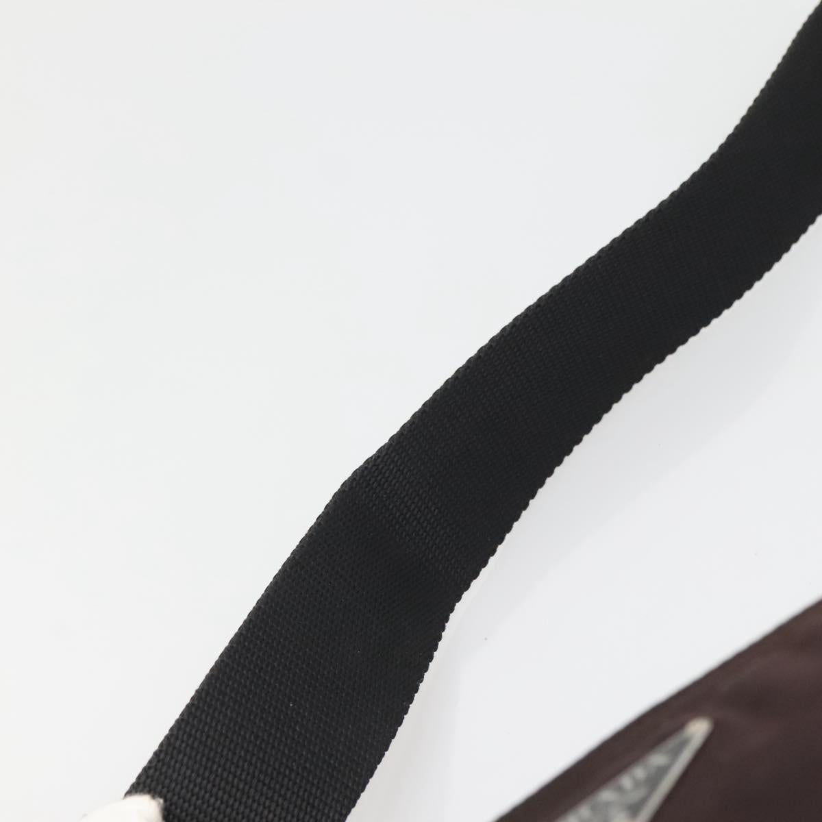 PRADA Shoulder Bag Nylon Black Silver Auth 137625
