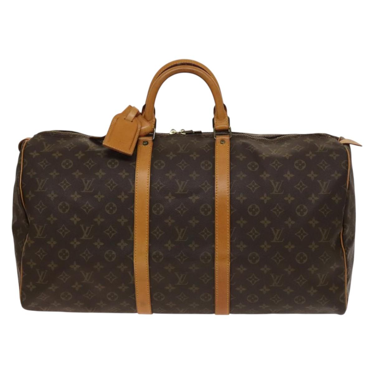 LOUIS VUITTON Monogram Keepall 55 Boston Bag M41424 LV Auth 137635