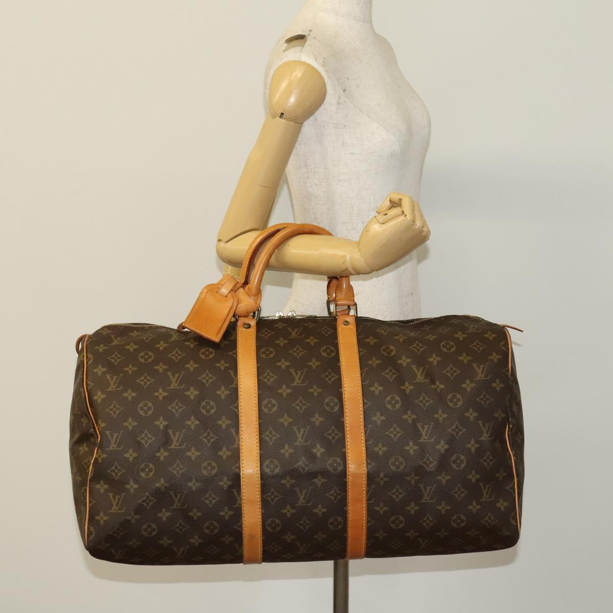 LOUIS VUITTON Monogram Keepall 55 Boston Bag M41424 LV Auth 137635