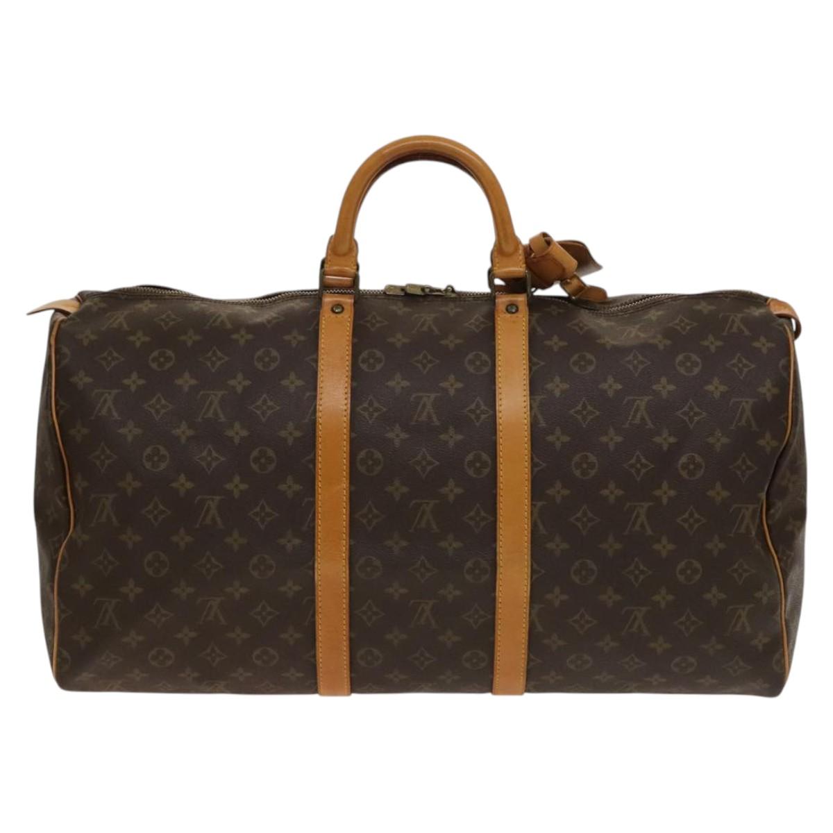 LOUIS VUITTON Monogram Keepall 55 Boston Bag M41424 LV Auth 137635